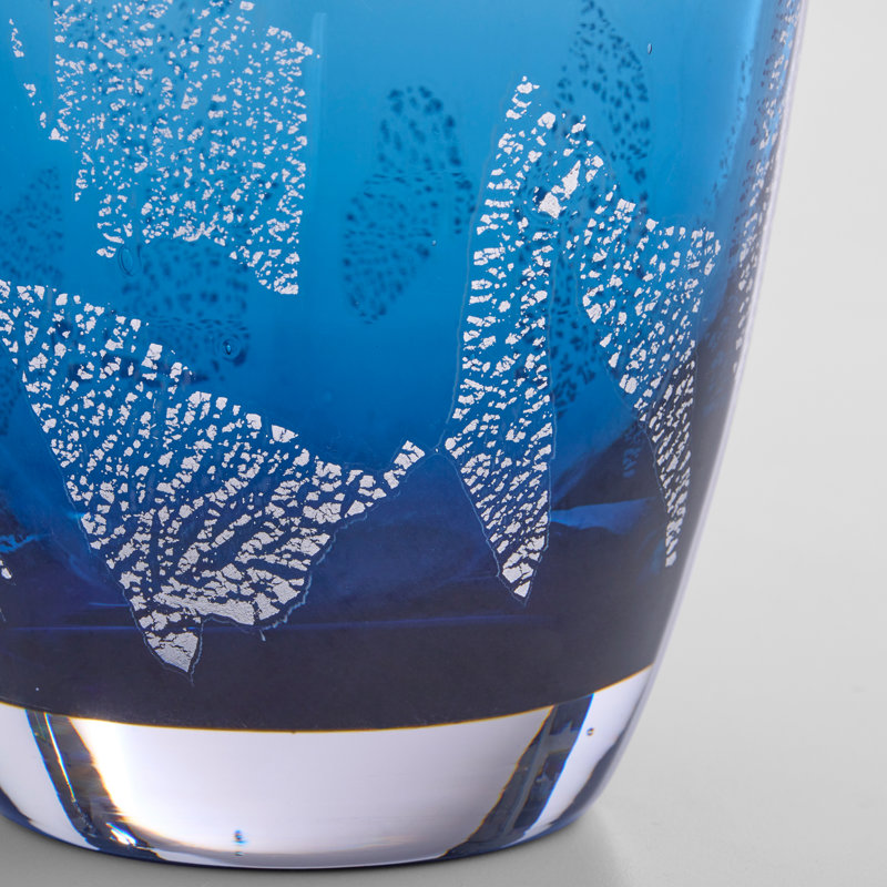 Vase Vero | Bleu | Métallique, H 18 po x l 6,5 po x P 6,5 po