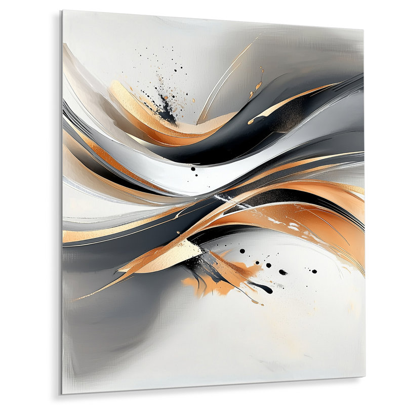 Geometric Dark Fractal In Motion II - Abstract Metal Wall Decor, Fractal Metal Print, 32" H x 16" W