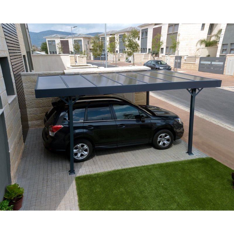 Gray 10' x 16' Aluminum and Polycarbonate Carport Kit