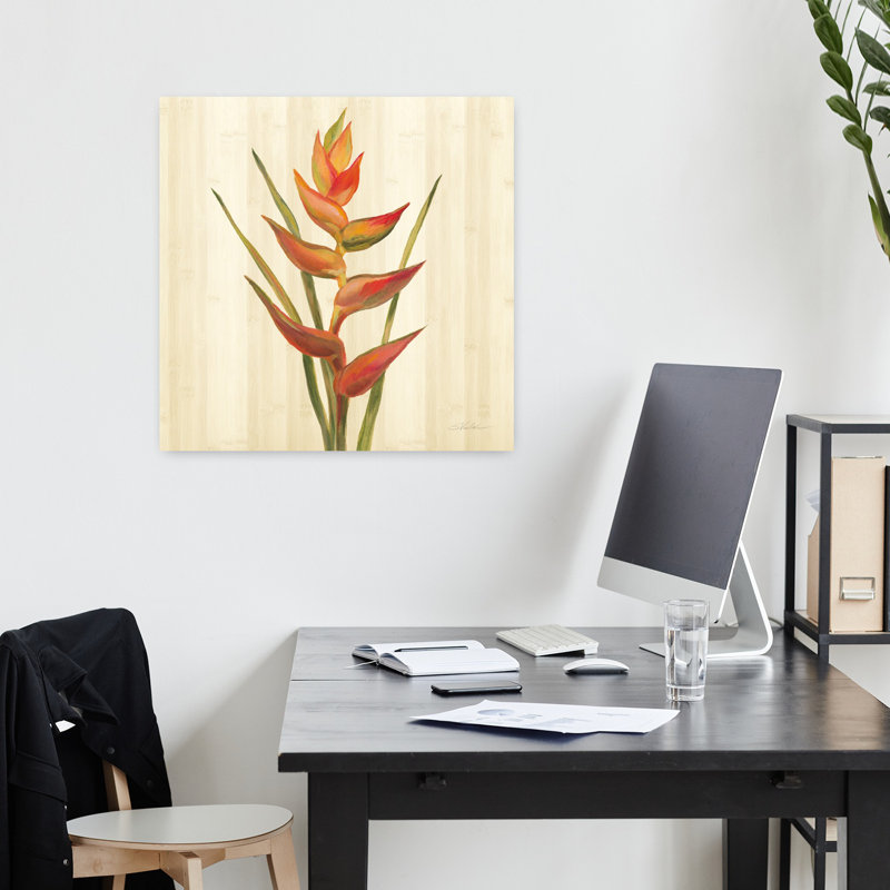 Jardin tropical I, art floral abstrait, H 18 po x l 18 po