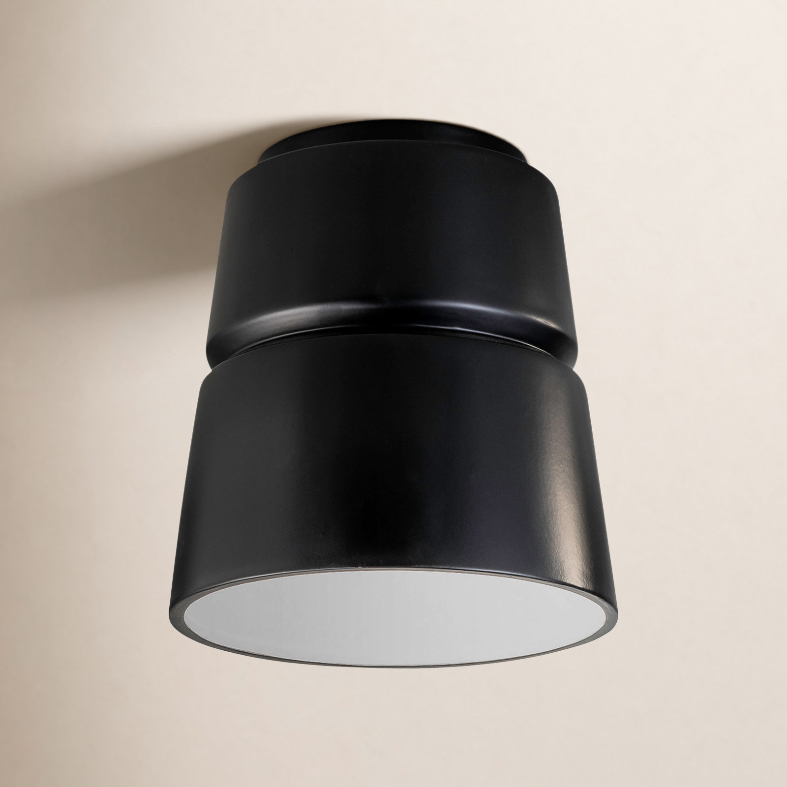 Logan Empire Outdoor Flush Mount, Carbon Matte Black, Incandescent (Not Included)