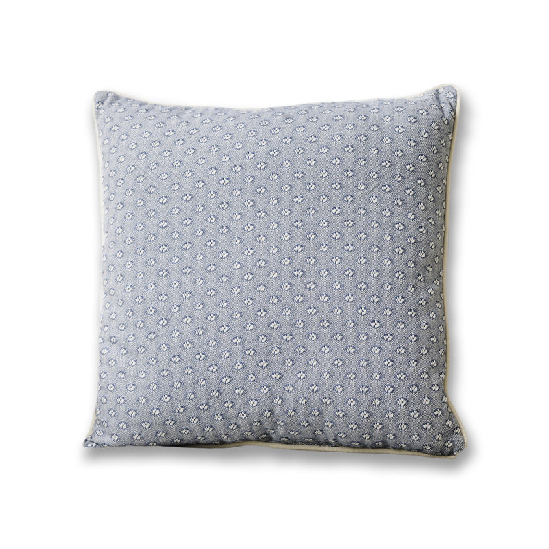 Woven Pillow, Blue Polka Dots