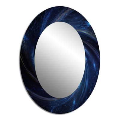 Space Light Orbiting A Black Hole III - Large Oval Wall Mirror On Metal