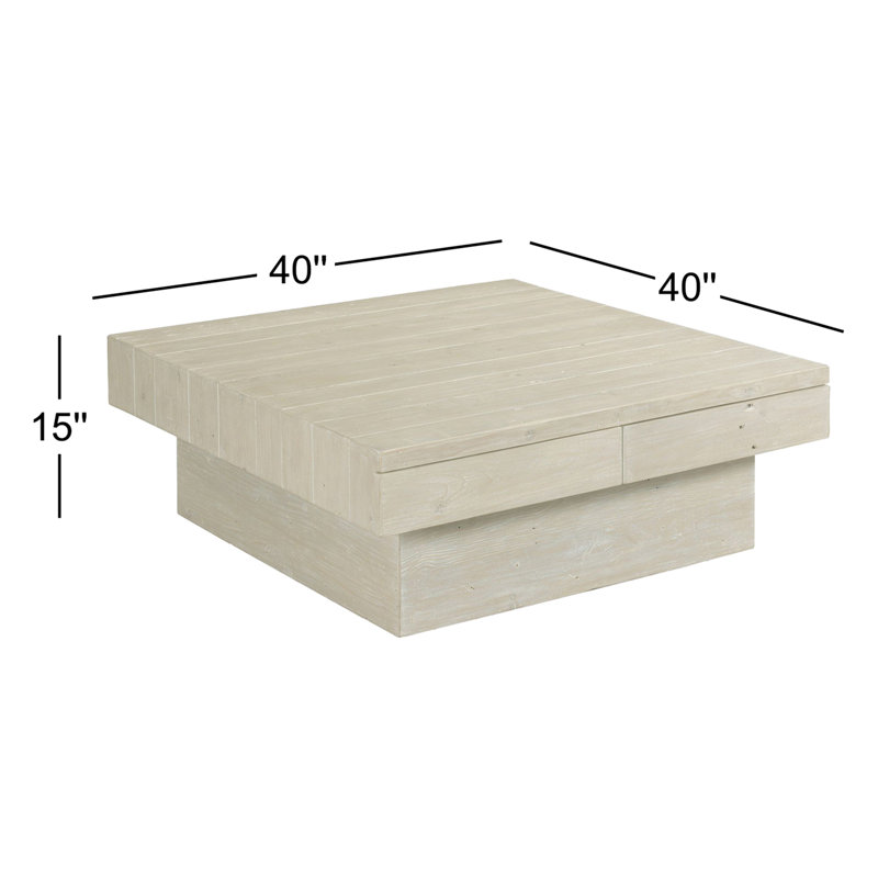 Table basse avec rangement en bois massif Elodie