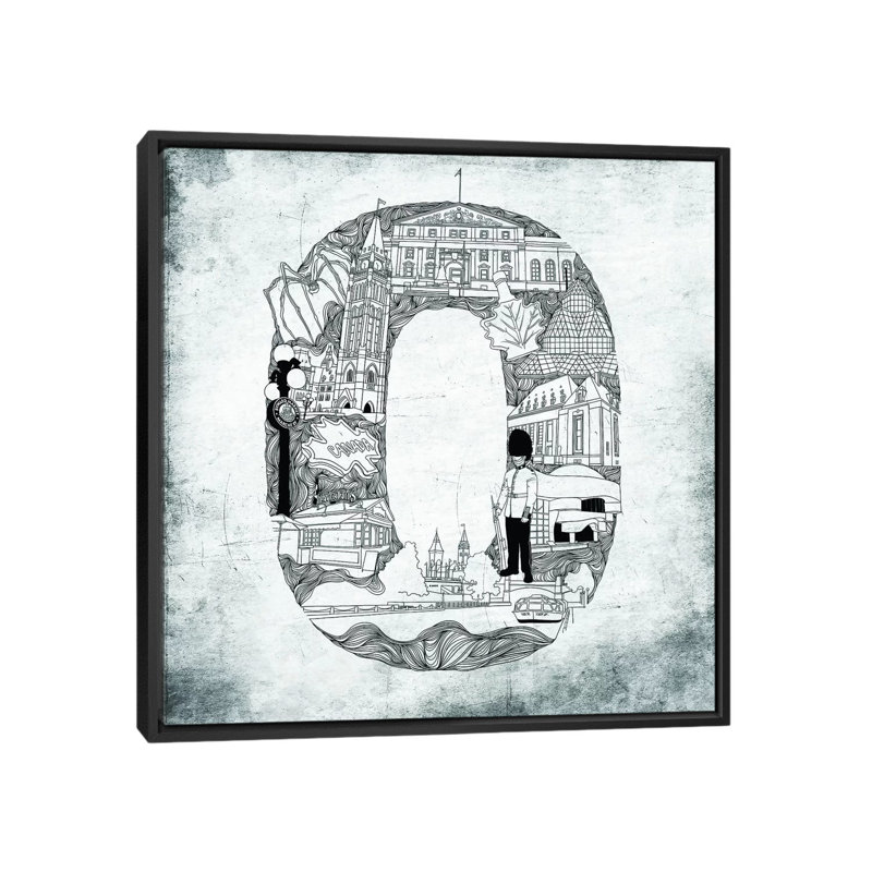 Ottawa par Sasha, impression sur toile, H 18 po x l 18 po x P 1,5 po, Toile avec cadre noir, Pas de tapis