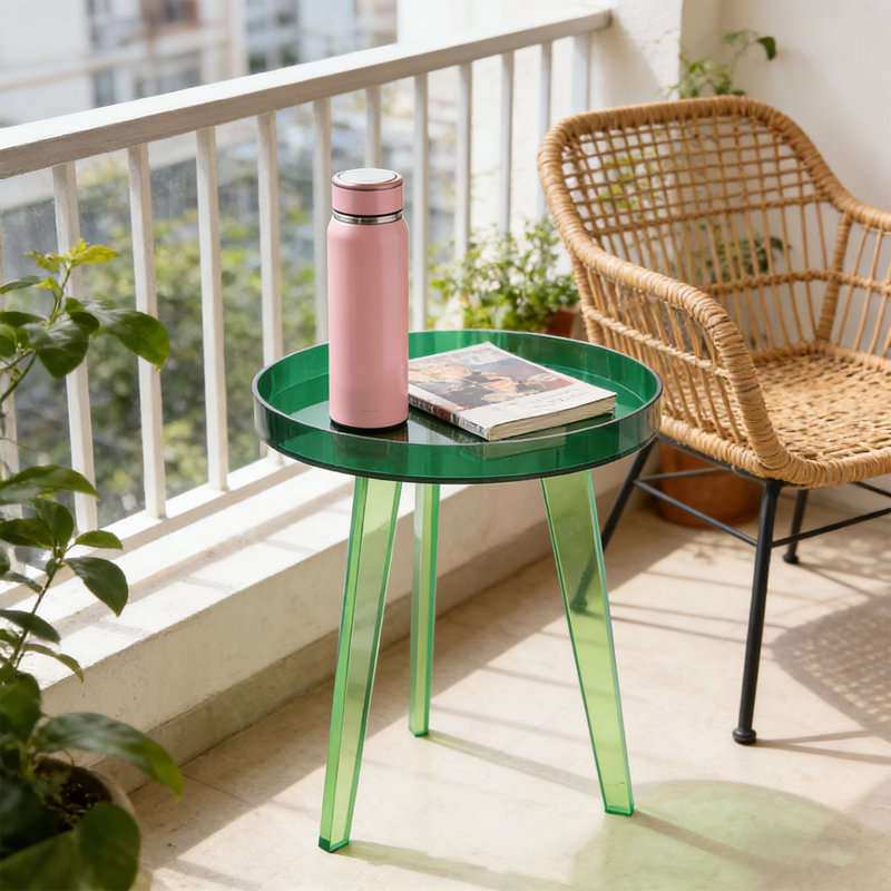 Table d'appoint en acrylique rose moderne Modern, Vert