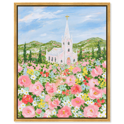 Blooming Chapel Framed Canvas Print Evelyn by
