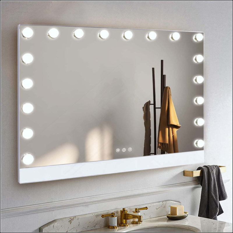 Miroir de salle de bain avec lumières et télécommande ultra-mince Hollywood