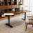 Nut-brown + Black Rectangular Hight adjustable Solid Wood + Steel desk-108219258