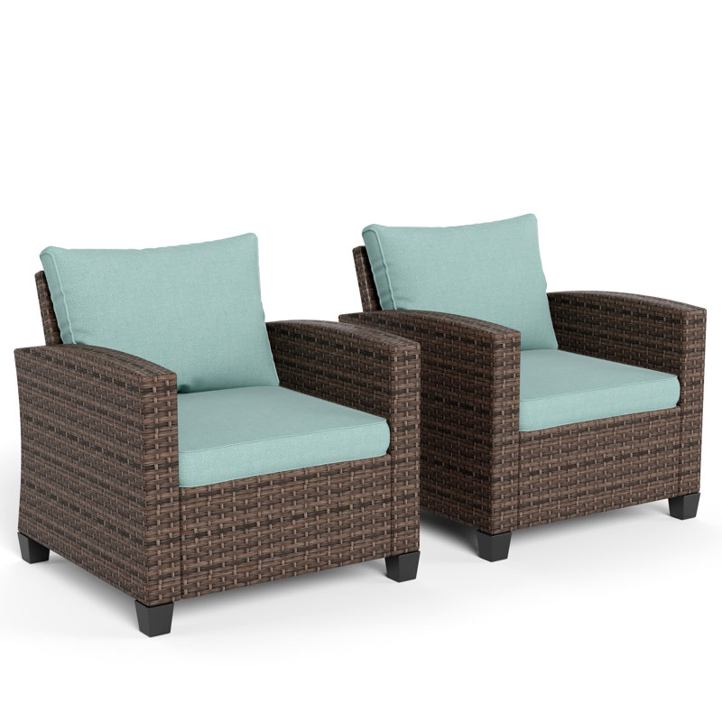 Chaise de patio avec coussins Salem, Coussin Pro Performance bleu toile