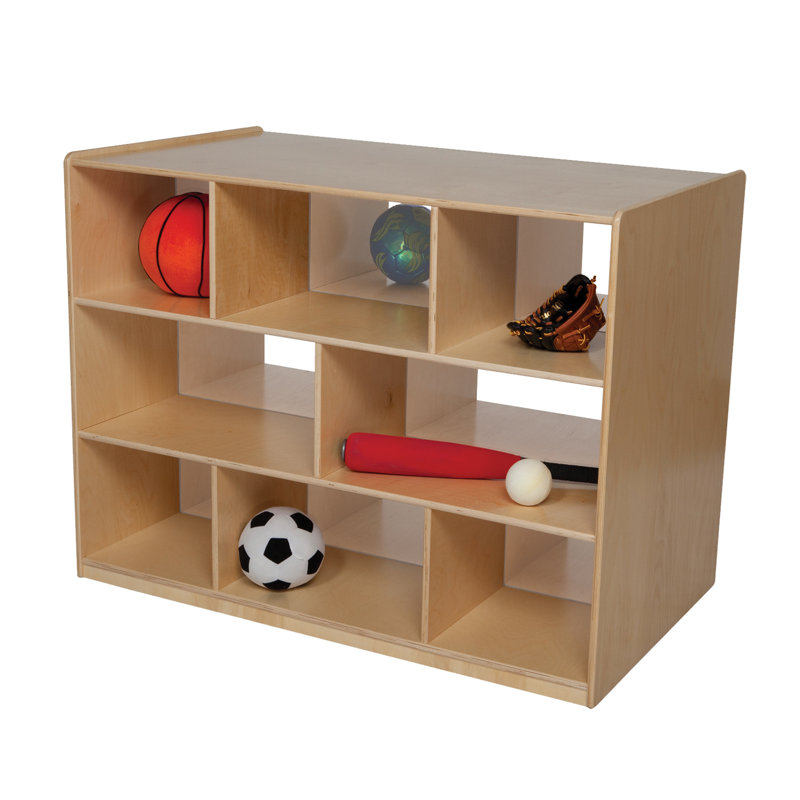 Natural Environments 16 Compartment Manufactured Wood Shelving Unit, Acrylic, 24" High
