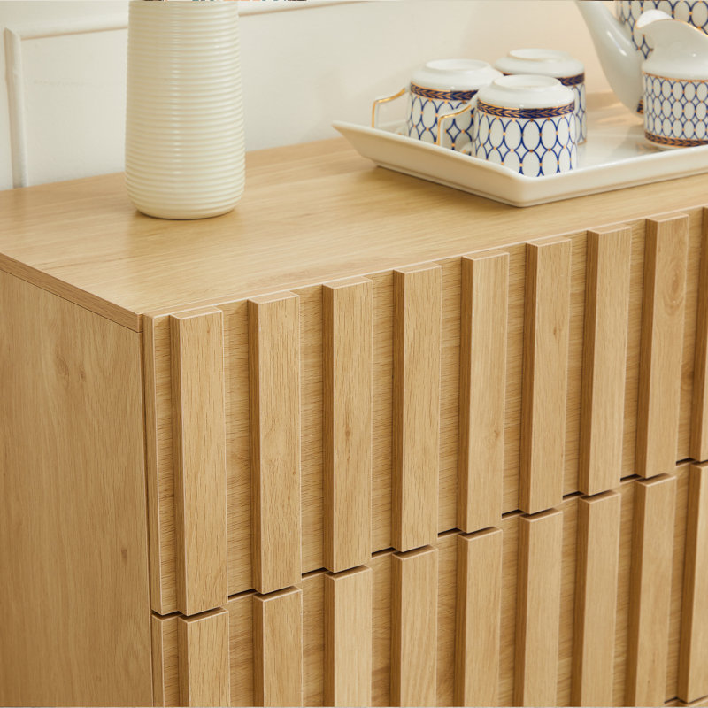 6 Drawer 43.3" W Double Dresser, Ivory