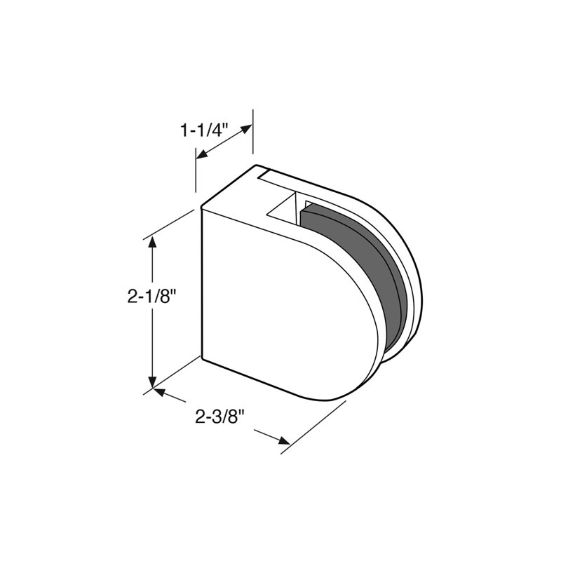 Pince en verre FHC R912PS série RD avec base plate pour verre 1/2 "et 9/16" - Acier inoxydable poli