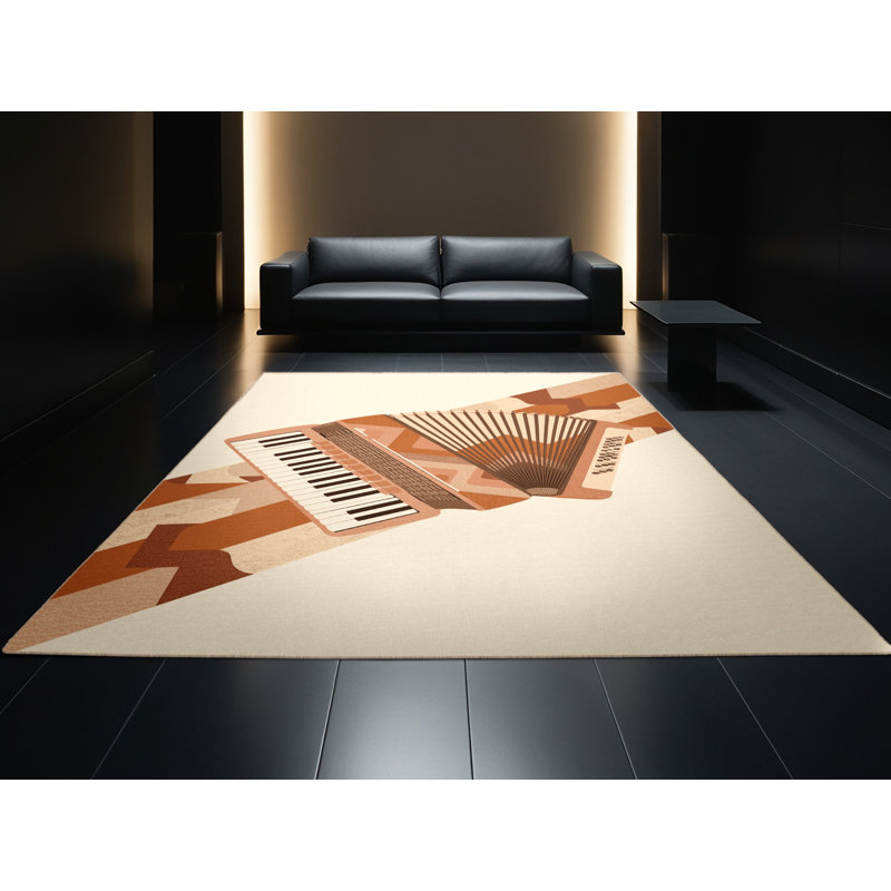 Tapis géométrique moderne élégant et lavable à la machine Oweda, 7x10