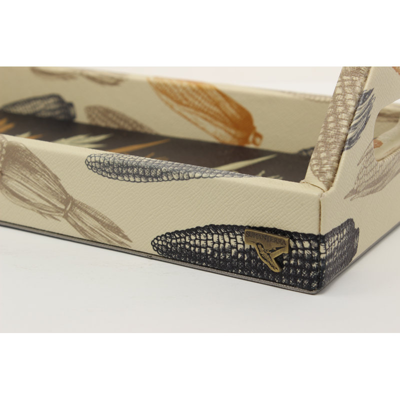 Beige Cornfield 20" Rectangular Serving Tray