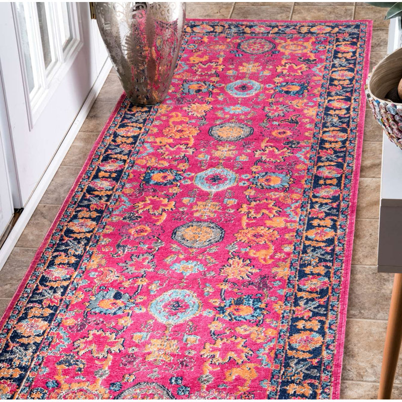Ayush Oriental Cotton Area Rug, Runner 81 x 244cm
