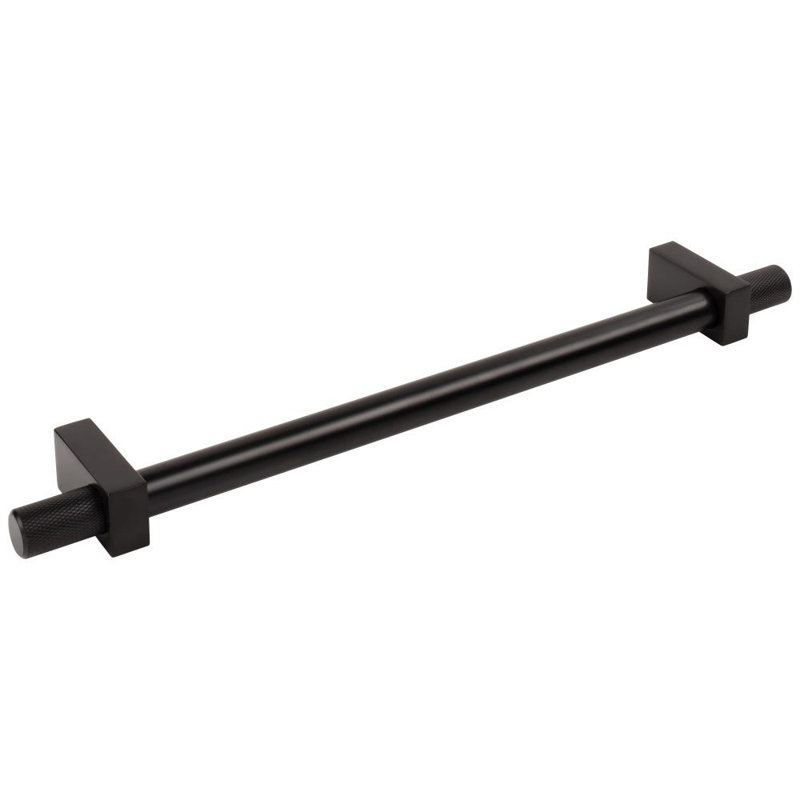 Larkin 4 Knurled Ends Appliance Pull, Matte Black, 12"