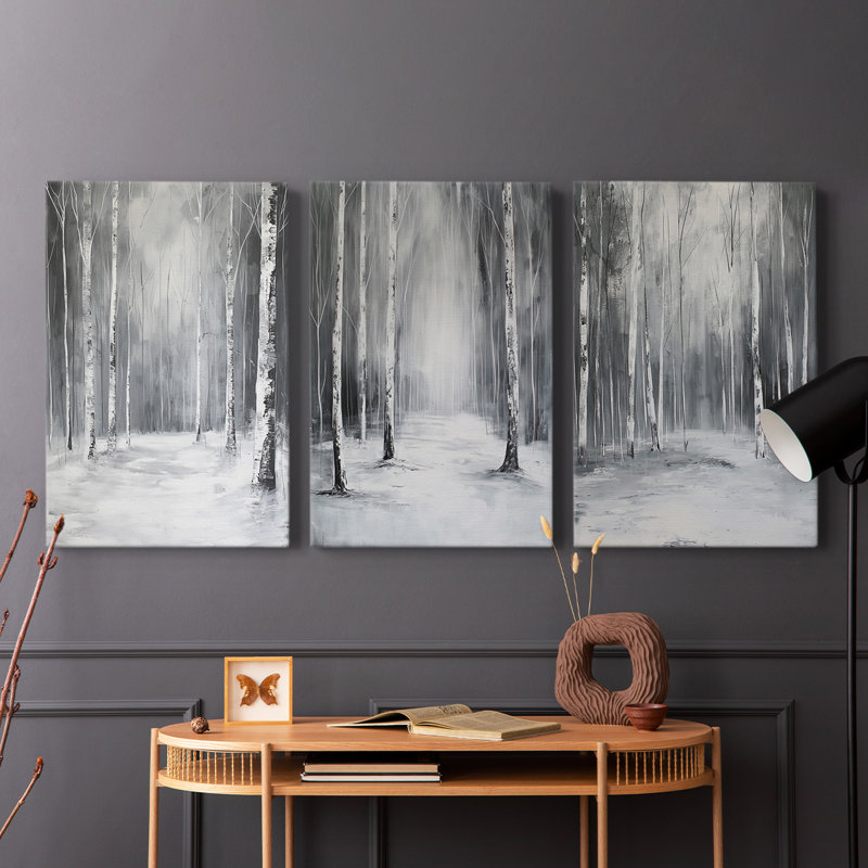 Lanscape Study Series - Ensemble de 3 toiles tendues avec châssis - Prêt à être accroché, H 27 po x l 18 po