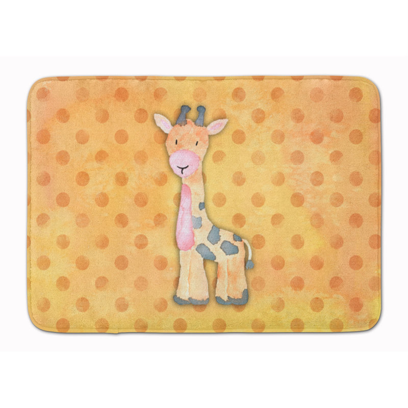 Tapis pour salle de bain en mousse à mémoire giraffe aquarelle