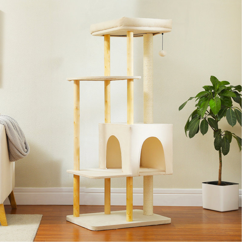 Arbre à chat 53 po, Beige