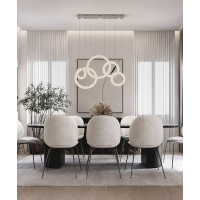 Lustre en cristal à DEL à intensité variable 8 lumières Transitional