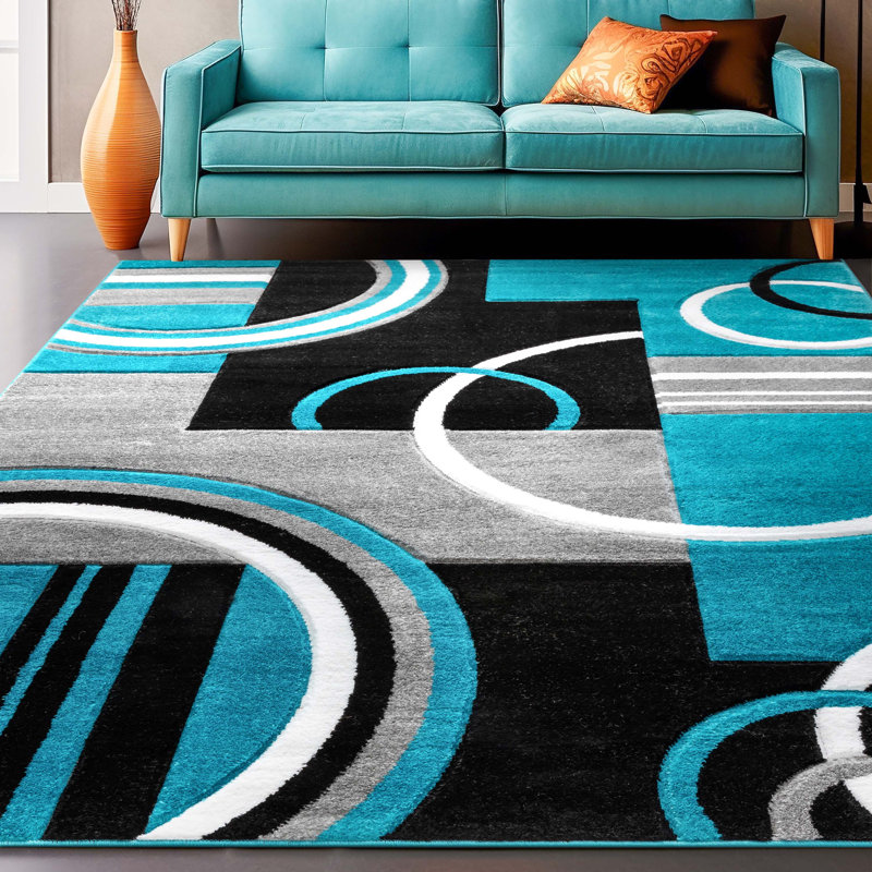 Ruby Geometric Synthetic Area Rug, Rectangle 160 x 220cm