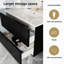 Meuble-lavabo de salle de bain avec lavabo en céramique, meuble-lavabo mural avec tiroirs-129463359-129596381