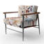 Fauteuil d'appoint rembourré White Botanical Collage-1384103611