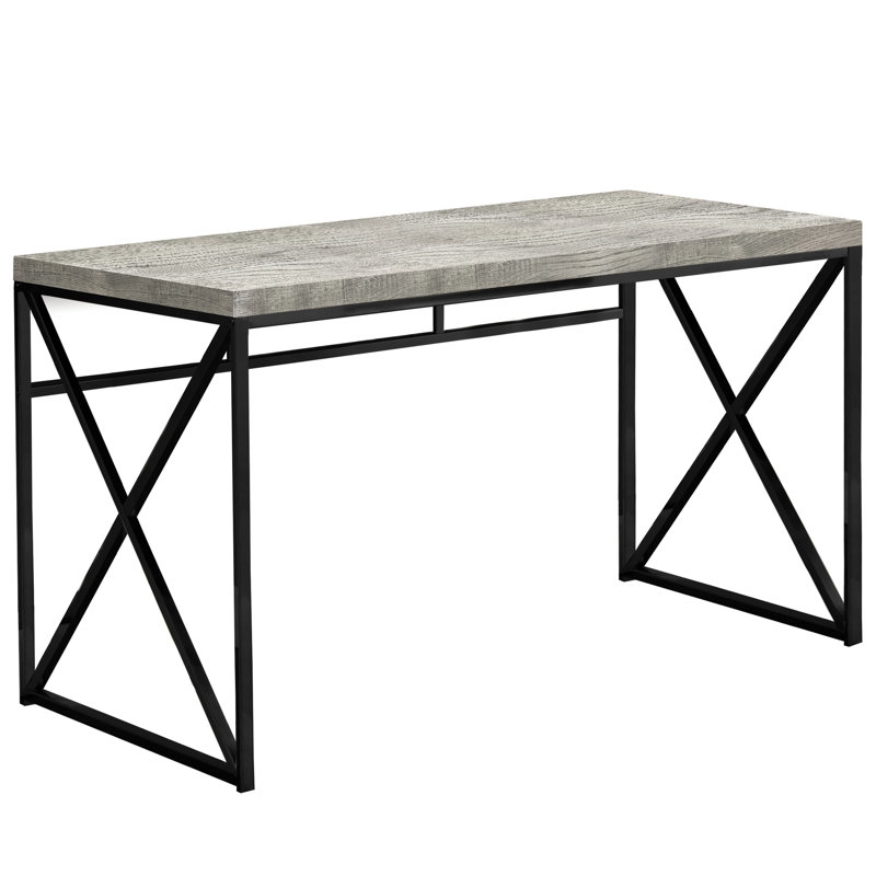24" Rectangular Computer Desk, Gray/Black