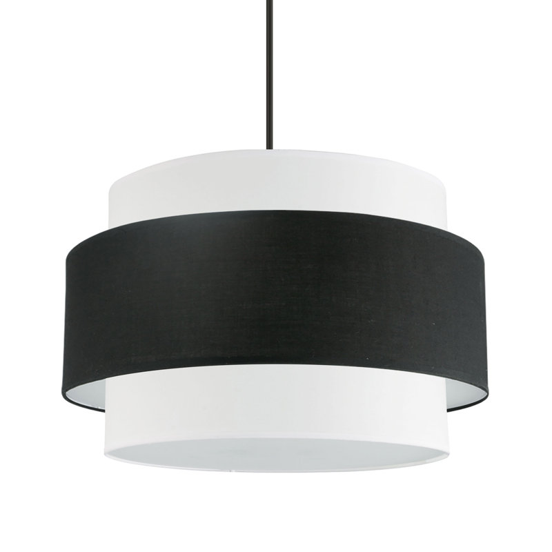 Lustre incandescente 4 lumières Priya, Noir / blanc, Noir / blanc, H 14 po x l 30 po x P 30 po