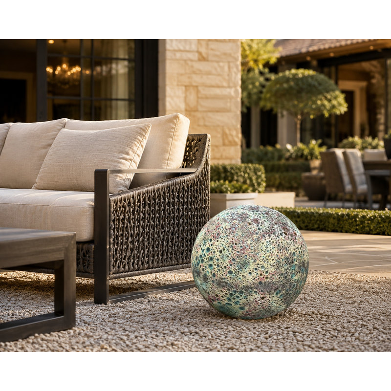 Sphère décorative Emerald Terra, H 14,5 po x l 16 po x P 16 po, Sarcelle