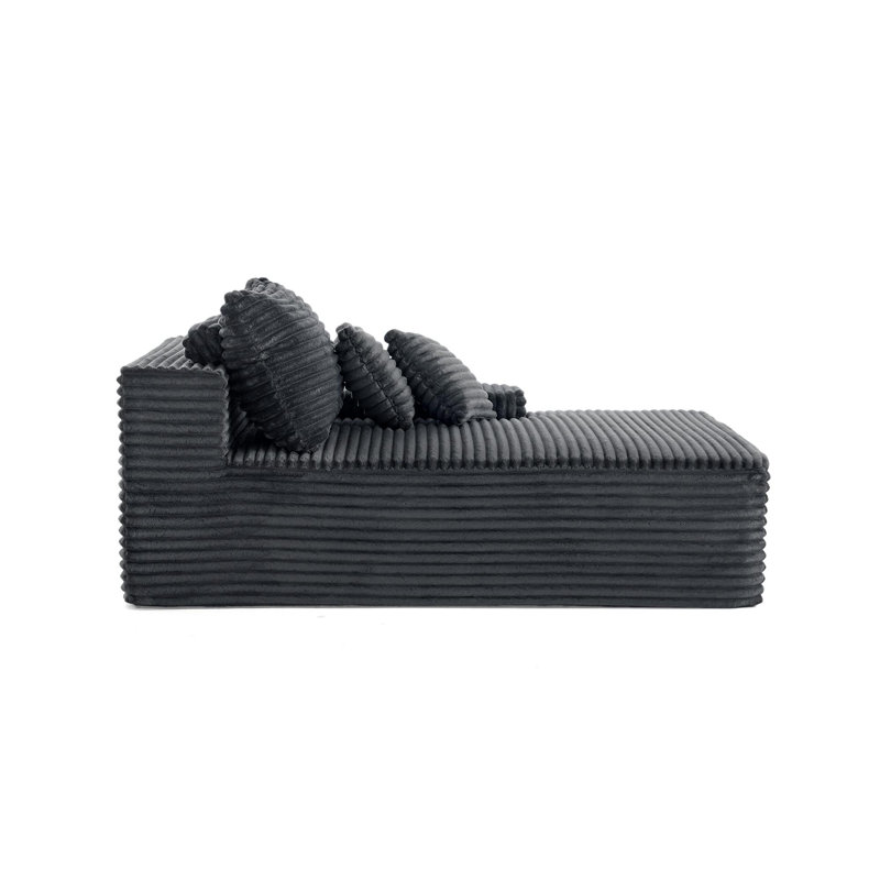 Upholstered Chaise Lounge, Grey