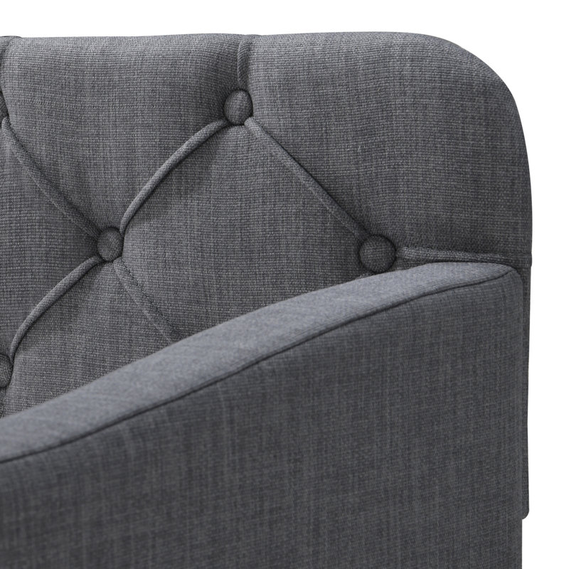 Dark Gray Twin Upholstered Tufted Daybed with Trundle