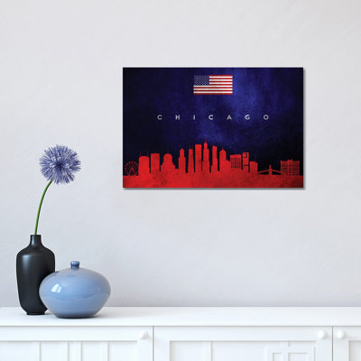 Chicago Illinois Skyline 1 Piece Wrapped Canvas Wall Art