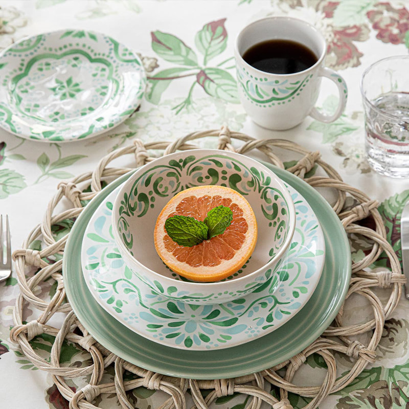 Natural Hand-Woven Rattan Circular Boho-Chic Placemats