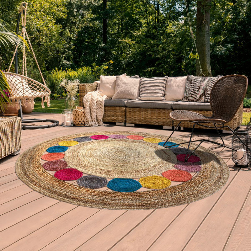 Round Ebel Polka Dots Hand Woven Area Rug, Round 250cm