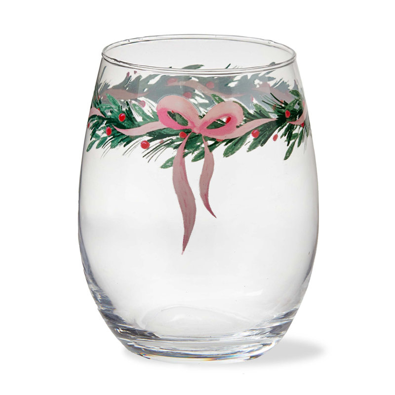  Very Merry Stemless Wine Glass, Red