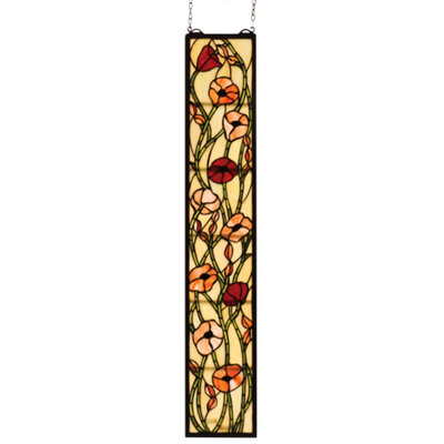 Victorian Tiffany Poppy Stained Glass Window