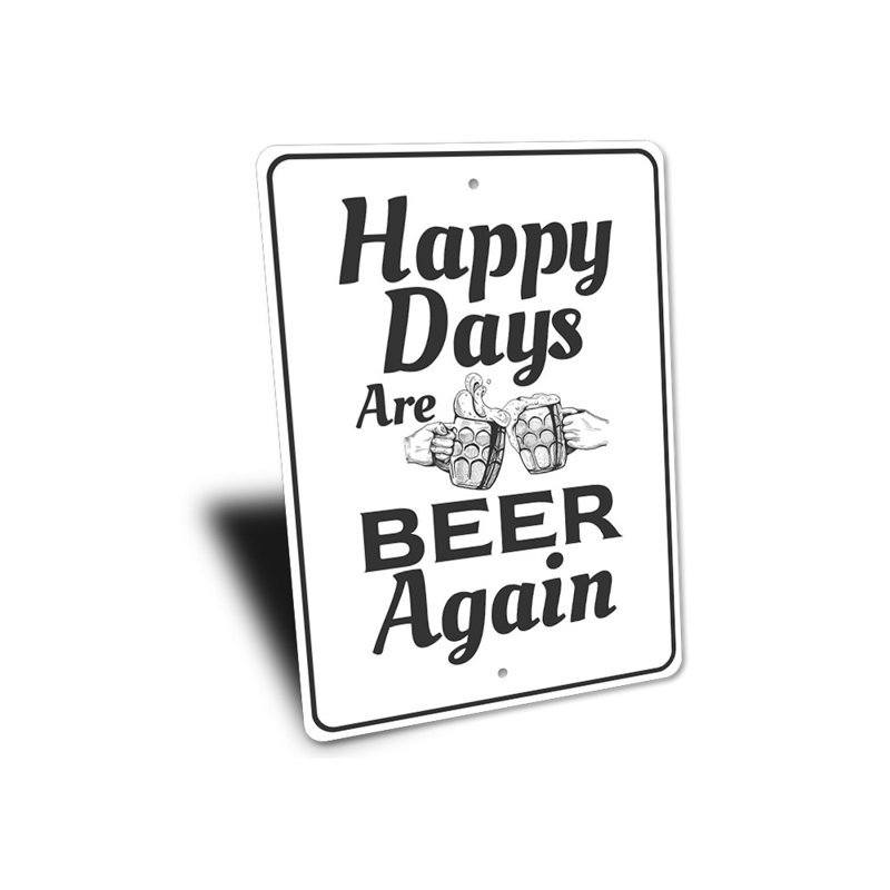 Plaque en aluminium Happy Days, H 14 po x l 10 po x P 0,04 po