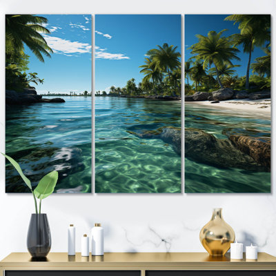«USA Florida Keys Escape Tropical Water On Canvas», reproduction de 3 pièces