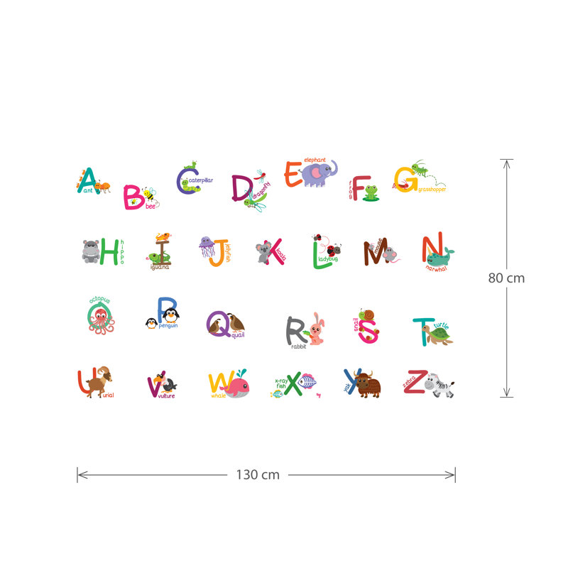 Fauna Animal Alphabet Kids Wall Sticker