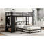 Lit superposé avec garde-robe intégré, lit superposé en métal avec lit gigogne, bureau pliable, échelles, conception à bruit réduit-118099580