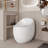 1-Piece 1.28 GPF Single Flush Egg Shape Toilet In Glossy White