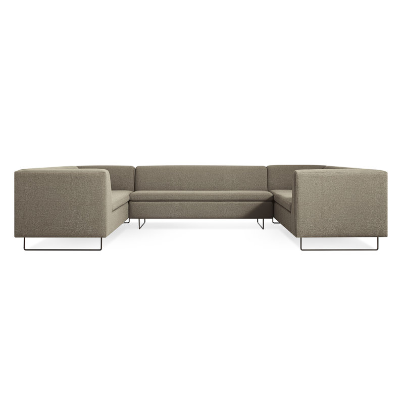 Bonnie And Clyde Upholstered U-Shaped Sectional Symmetrical, Sanford Black Polyester Blend