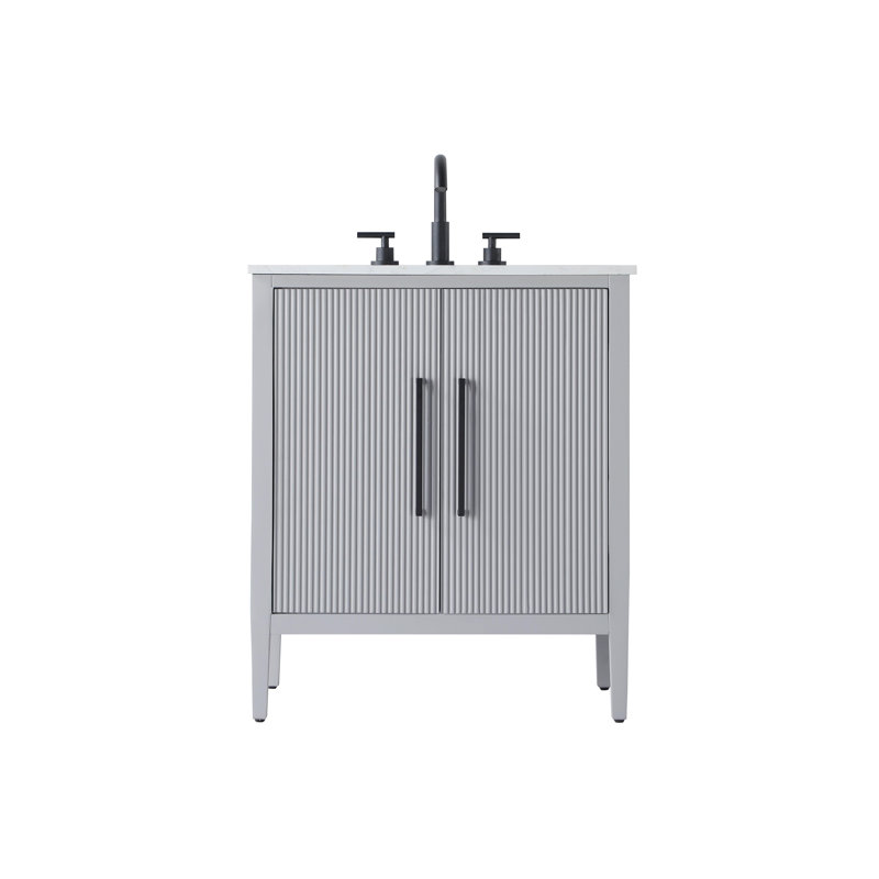 Meuble-lavabo simple 30 po, Gris