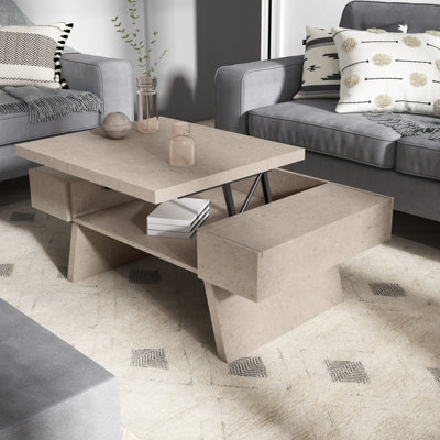 Höhenverstellbarer Couchtisch Aasir mit Stauraum