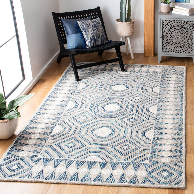 Deleon Hand Tufted Wool And Cotton With Latex Oriental Rug, Rectangle 8' x 10'