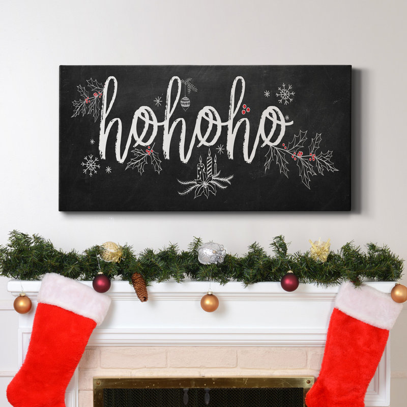 Toile tendue Ho Ho Ho Premium Gallery - prête à être accrochée, H 16 po x l 8 po x P 1 po