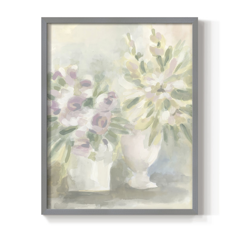 «Faded Floral Fresco II», Gris, H 11 po x l 9 po