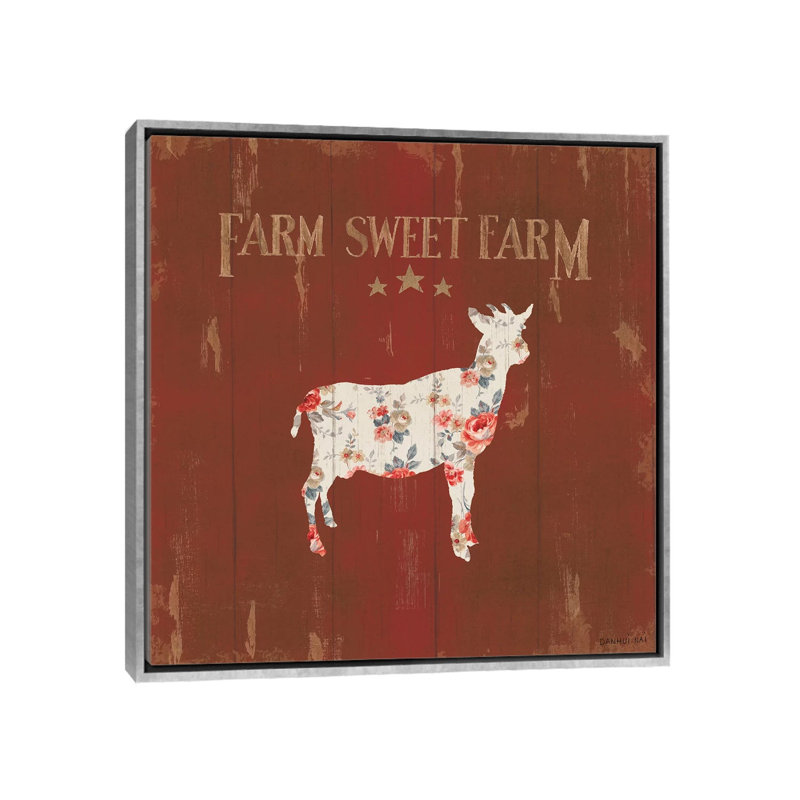 «Farm Patchwork XI» par Danhui Nai - impression d'art graphique, H 26 po x l 26 po x P 1,5 po, Toile avec cadre argenté